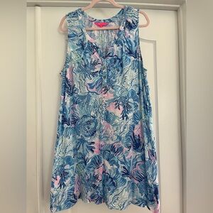 Lilly Pulitzer Blue and Pink Patterned Dress